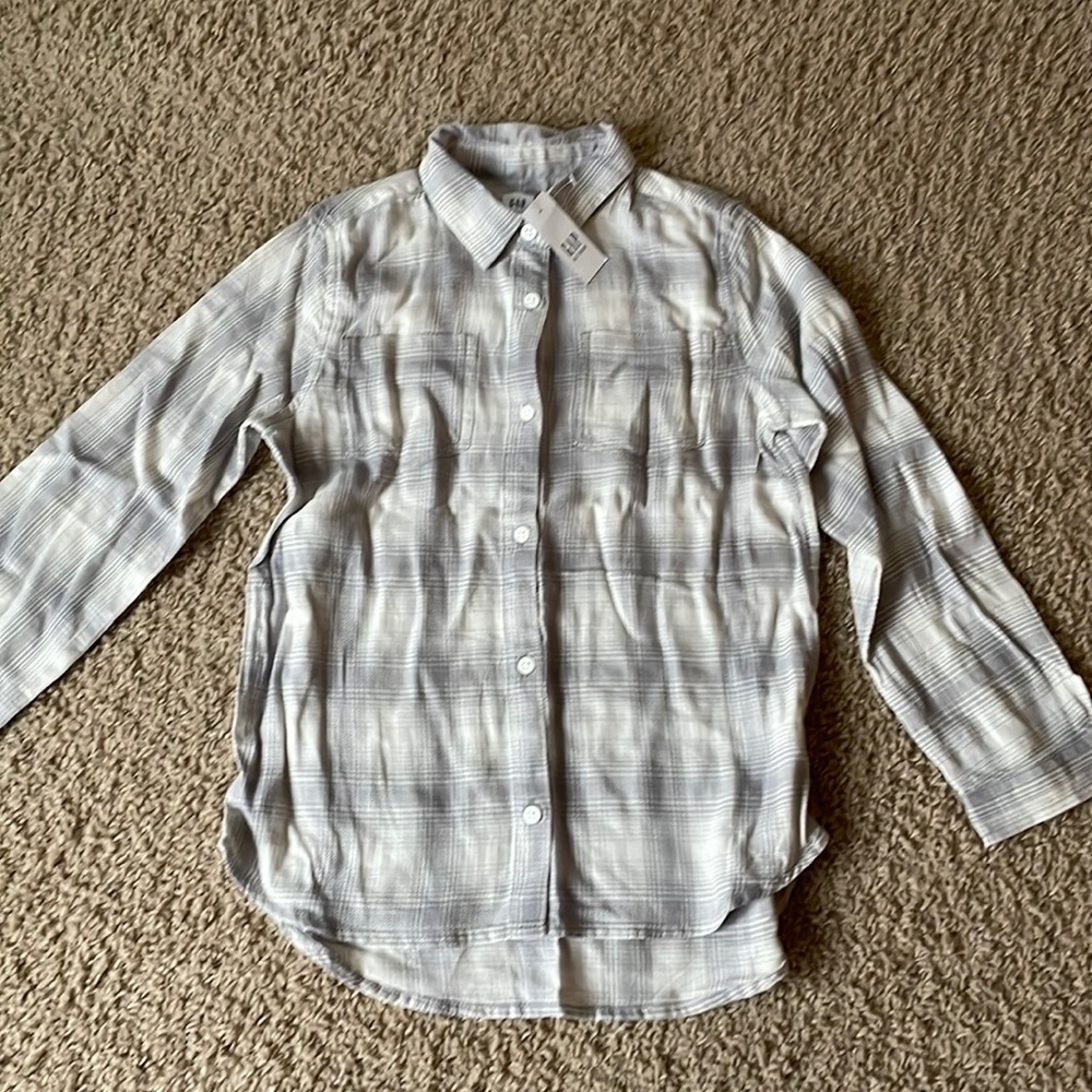Girls Gap grey flannel shirt